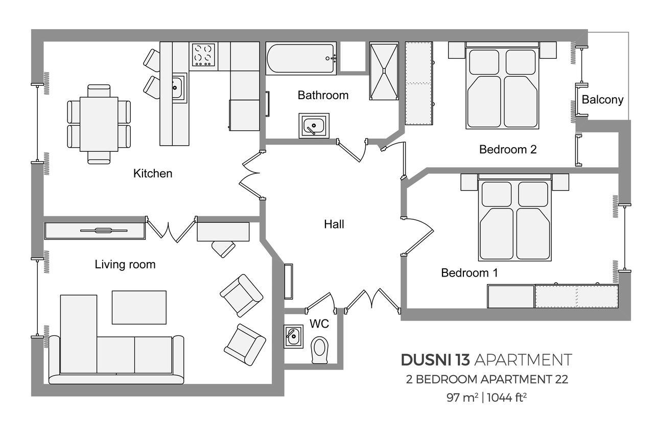 Spacious And Bright Dusni 13 Appartement *